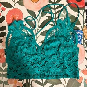 Green Lace Bralette Crop Top